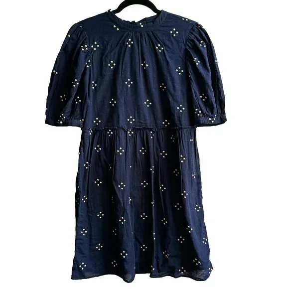 Vero Moda | Dresses | Nwt Vero Moda Asta Embroidered Mini Dress Navy Size  Med | Poshmark